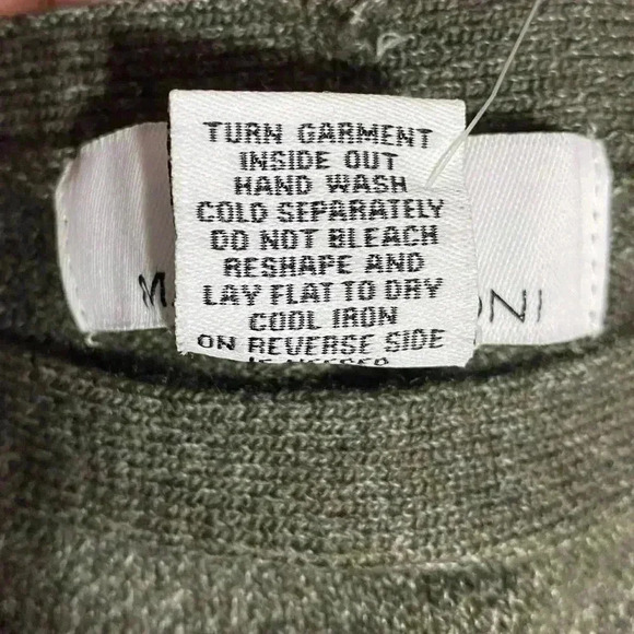 Magaschoni Camel Hair Blend Crew Neck Sweater S Asphalt Grey Lightweight NWT - Picture 6 of 6